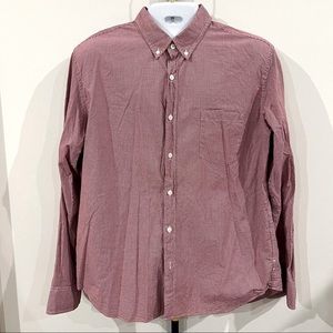 J. Crew Factory XL Red and White Checkered Cotton Long Sleeve button down shirt